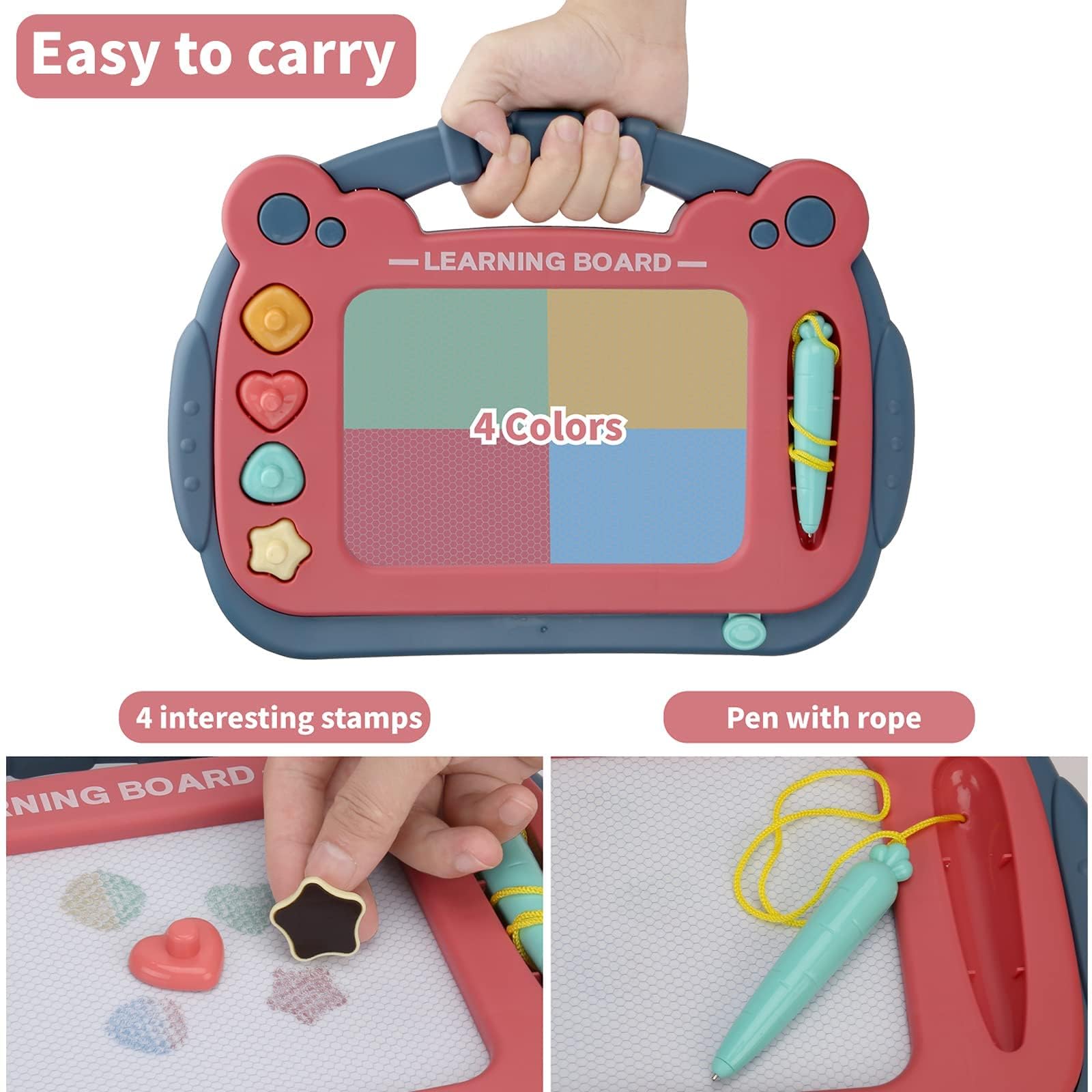 HCFJEH Magnetic Drawing Board for Toddlers 3, Color Erasable Doodle Writing Pad, Learning Painting Sketch Pad, Best Birthday Easter Christmas