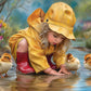 Sunsout Playing in Puddles 300 Piece Jigsaw Puzzle for Adults - Finished Size: 18" x 24" by Artist: John Stewart