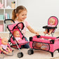 fash n kolor 4 Piece Doll Play Set, Includes - 1 Pack N Play. 2 Doll Stroller 3.Doll High Chair. 4.Infant Seat, Fits Up to 18'' Doll (4 Piece Set)