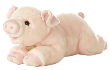 Aurora® Realistic Miyoni® Pig Stuffed Animal - Lifelike Details Make a Cherished Companion - Perfect for Decorating Bedrooms or Classrooms - Pink 16