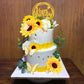 DRWATE Sunflower Cake Topper, 28 Pcs Multicolor Acrylic, Silk - Baby Shower, Wedding Decorations, Butterfly, Eucalyptus, Rose, Happy Birthday Topper