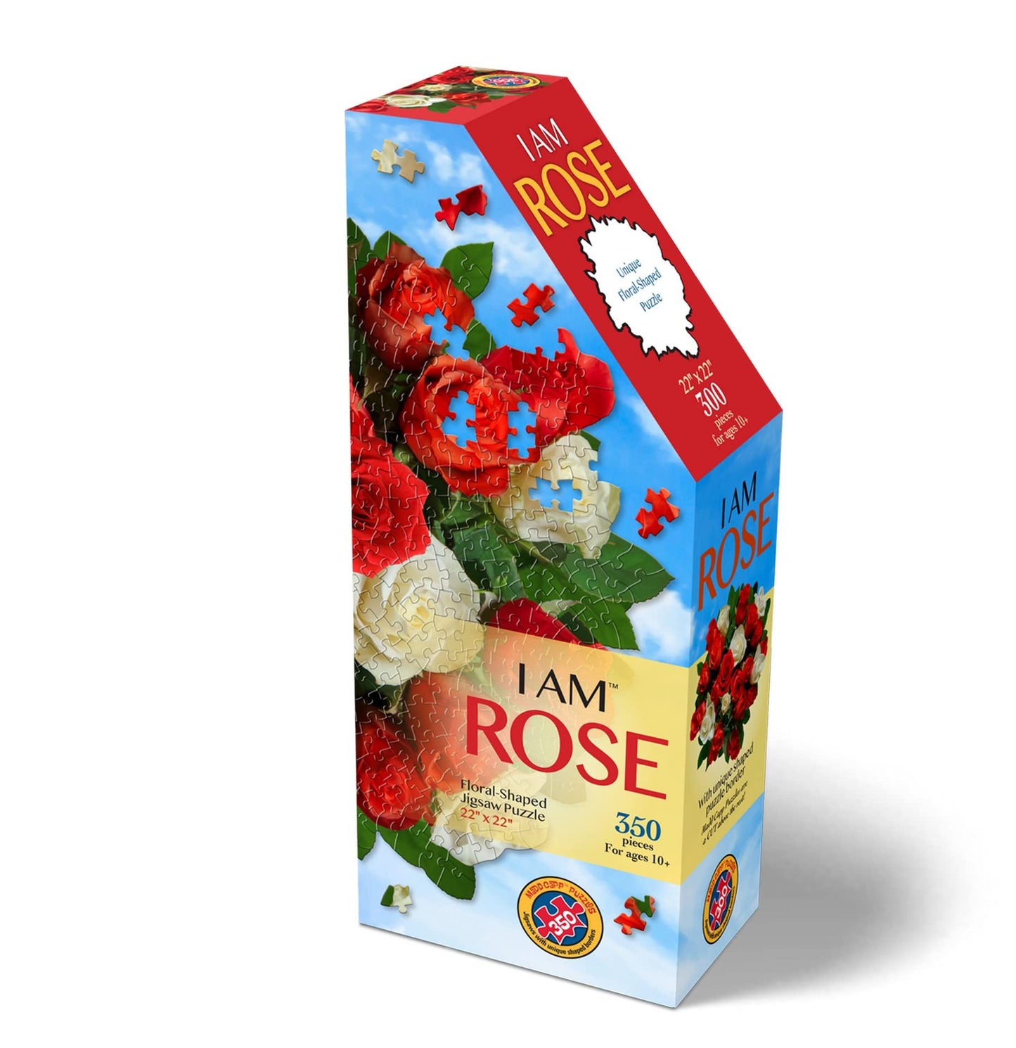 Madd CAPP: I Am Rose - 350 Piece Jigsaw Puzzle- 8003 - Ages 10+, Unique Floral-Shaped Border, Challenging Random Cut, Includes Educational Madd CAPP