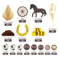 Western Cake Topper Brown Ball Horse Cake Decorations Cow Hat for Western Theme Party Horse Theme Decoration Supplies