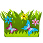 Set of 2 Spring Flowers and Butterflies Easter Felt Decorative Centerpiece