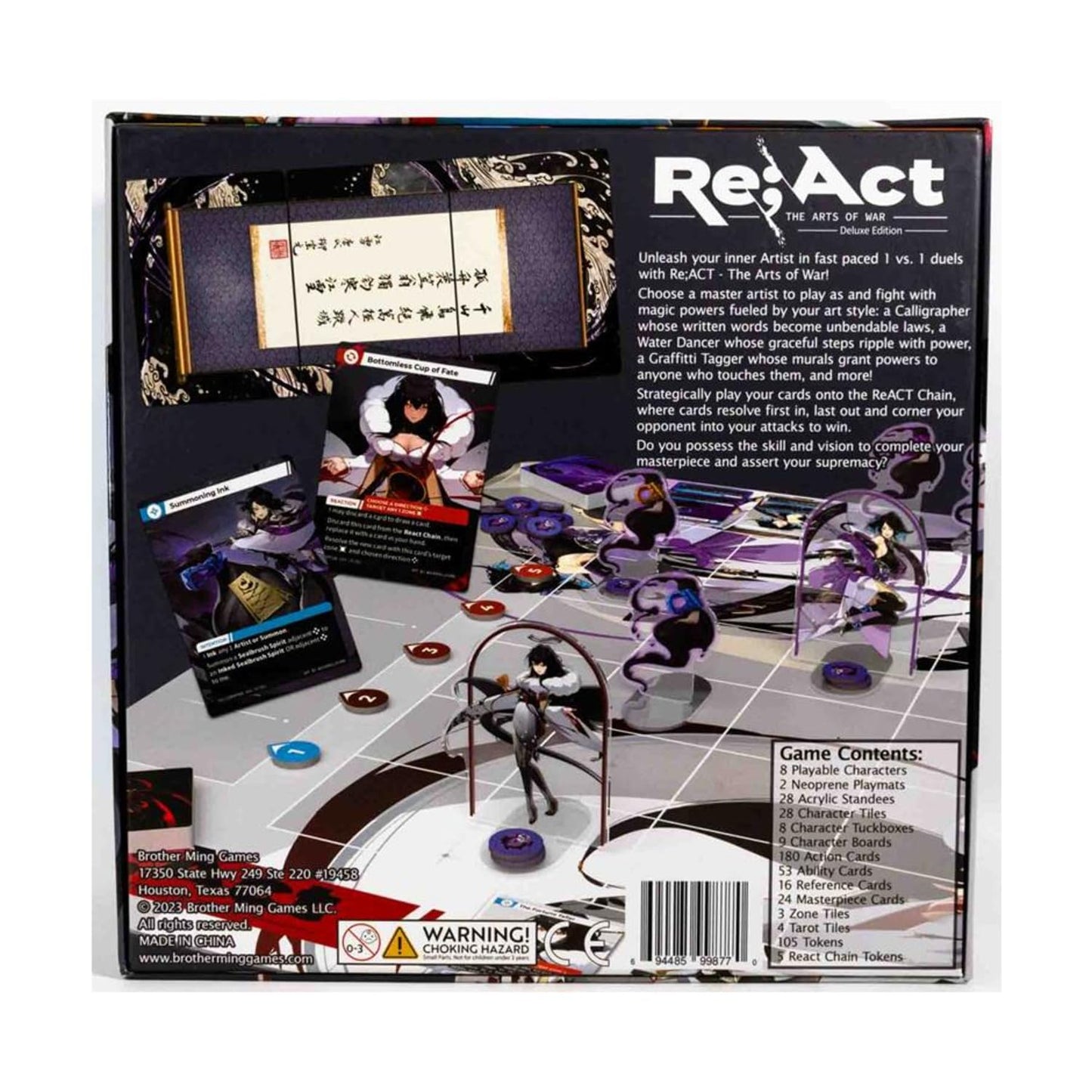 Re;ACT - The Arts of War - Board Game for 2 Players | 15-30 Mins Playtime | Original Anime Manga Artstyle | 1 vs 1 Fighting Dueling Card Game (Deluxe
