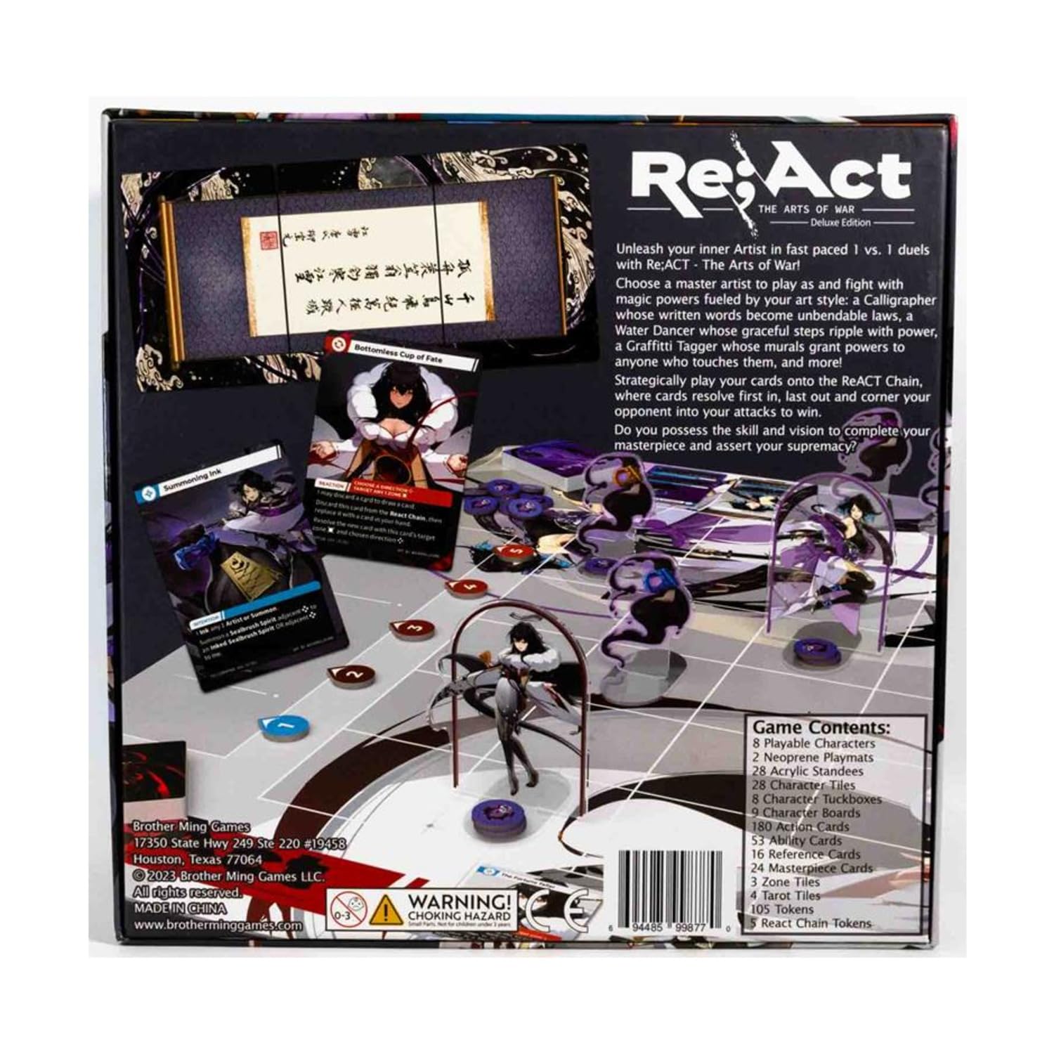 Re;ACT - The Arts of War - Board Game for 2 Players | 15-30 Mins Playtime | Original Anime Manga Artstyle | 1 vs 1 Fighting Dueling Card Game (Deluxe