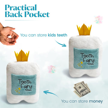 Cairn Tooth Fairy Pillow for Boys and Girls - Soft Plush Tooth Fairy Box Alternative with Pocket - Modern Keepsake Gift for Kids Losing Teeth