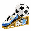 APENGBAOL 2026 New Soccer Ball with Sport Sneaker Mini Micro Building Blocks Set with Golden Display Stand, 3110 Pcs Sports Football Model Collectible