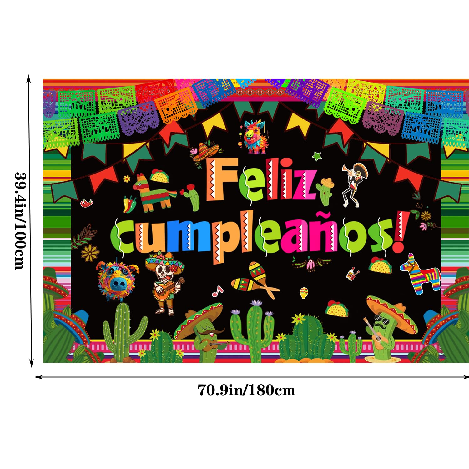 Mexican Themed Party Decorations Fiesta Party Supplies Balloons Garland Arch Kit Feliz Cumpleanos Backdrop Tablecloth Cinco De Mayo Taco Cactus