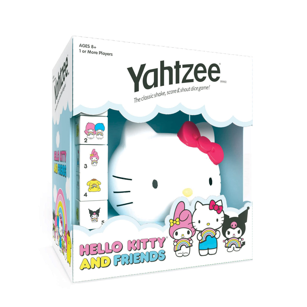 YAHTZEE: Hello Kitty and Friends, Collectible Head Dice Cup, Classic Family Dice Game, Officially Licensed Sanrio Game & Merchandise