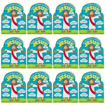 Fun Express What A Friend We Have in Jesus Craft Kit - Sunday School Crafts for Kids Bulk 12 Pack | Christian Stickers for Kids & Bible Crafts |