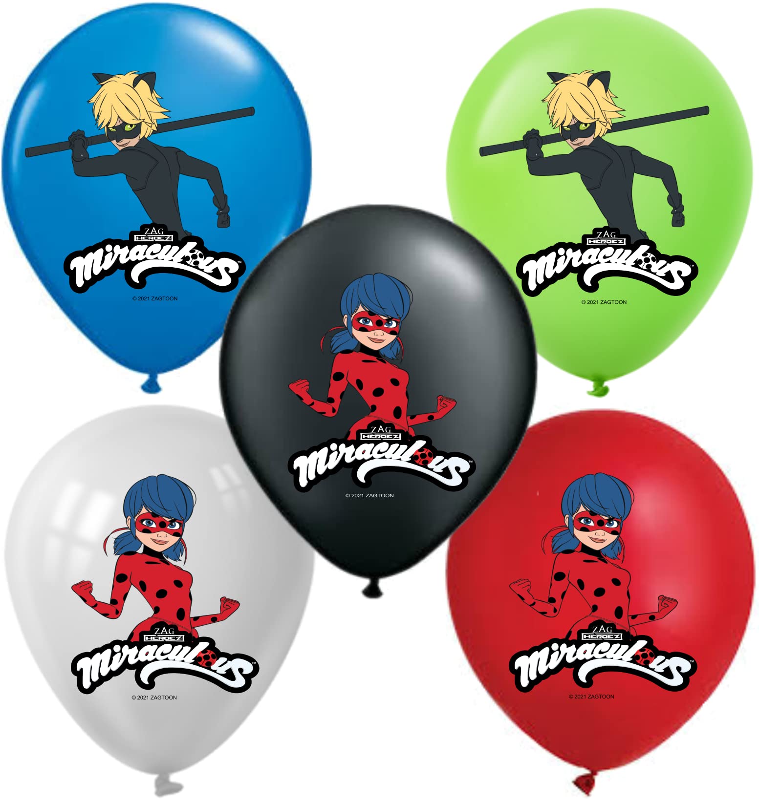 Miraculous Ladybug Cat Noir 12" Birthday Party Balloons 25 Pcs for Kids