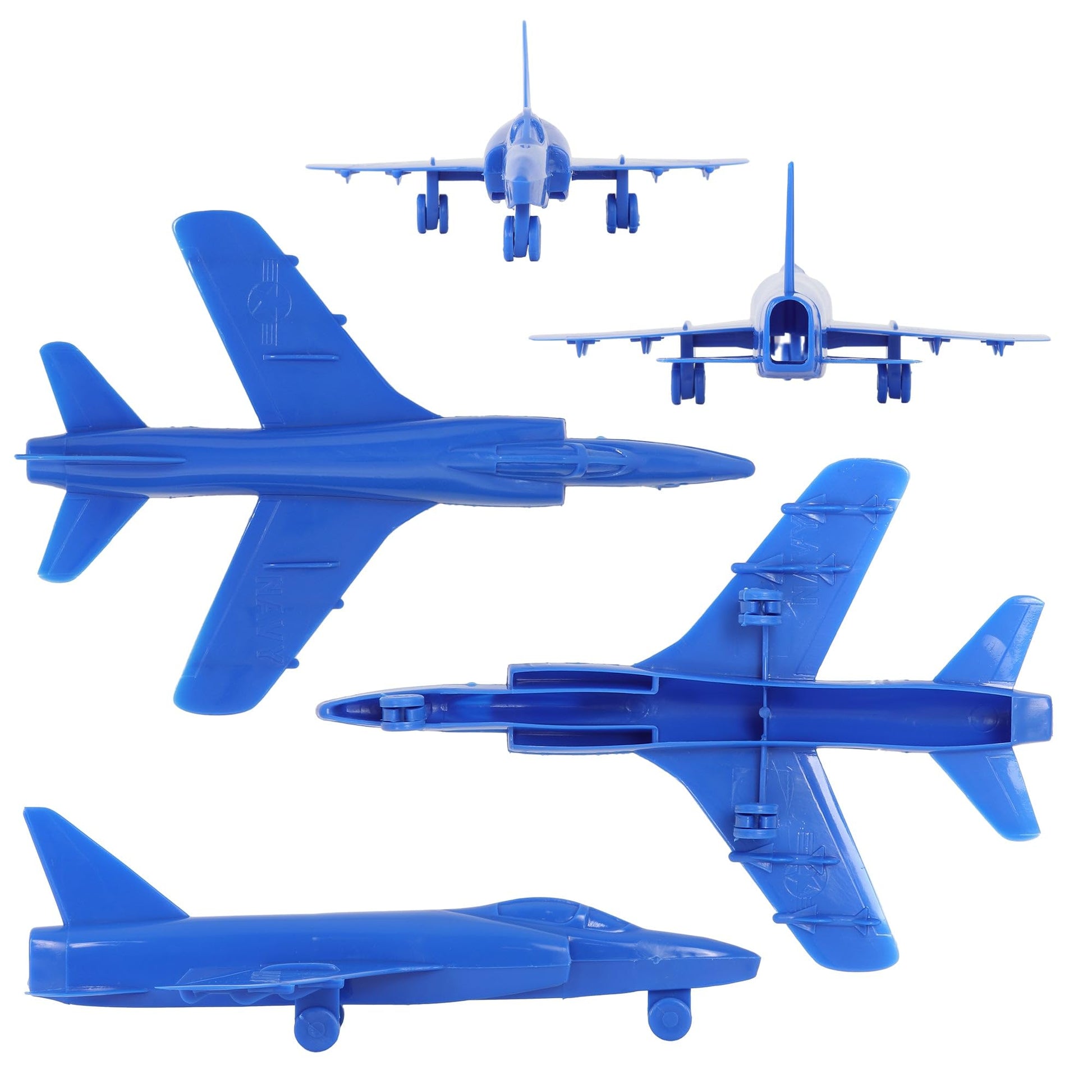 TimMee Plastic Army Men Cold War Fighter Jets - Blue Airplanes Made in USA