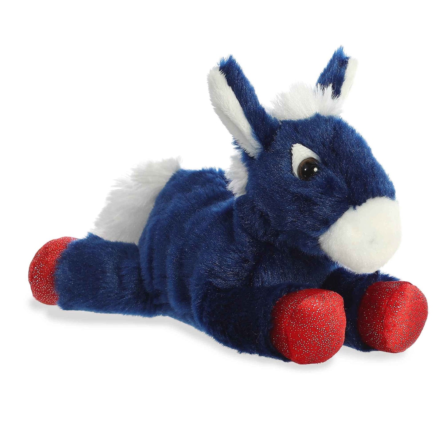 Aurora® Adorable Mini Flopsie™ Brave Donkey Stuffed Animal - Playful Ease - Timeless Companions - Blue 8 Inches