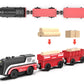 Battery Operated Train for Wooden Track, Motorized Train for Toddlers 3+ Years Old, 3Pcs Trains Toy Set Electric Trains Compatible with Thomas, Brio