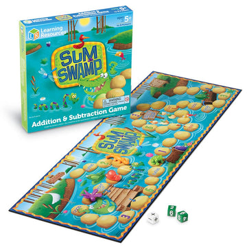 Learning Resources Sum Swamp Game Addition & Subtraction Board Game - Educational Homeschool, Elementary Math Classroom Must Haves, Kindergarten,