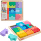 Fisher-Price Wood Toddler Toy Interlocking Blocks Stacking Jigsaw Puzzle with 20 Wooden Pieces for Kids Ages 18+ Months