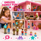 Beverly Hills Sweet Li’l Family Bendable Mini Dollhouse Figures | Set of 9 Grandpa, Grandma, Mom, Dad, Sister, Brother, Toddler, Twin Boy & Girl