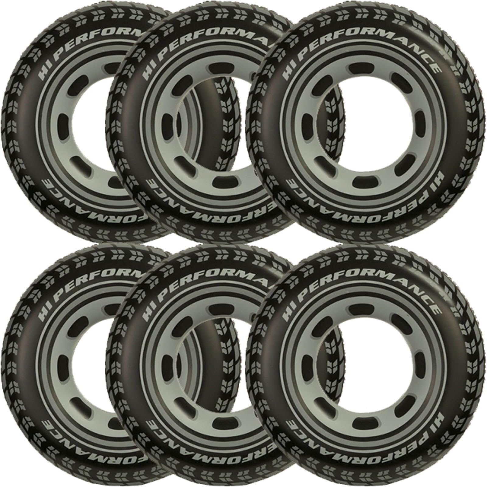 Intex Inflatable 36" Giant Tire Tubes for Swimming Pool/Lake/Ocean (6 Pack)