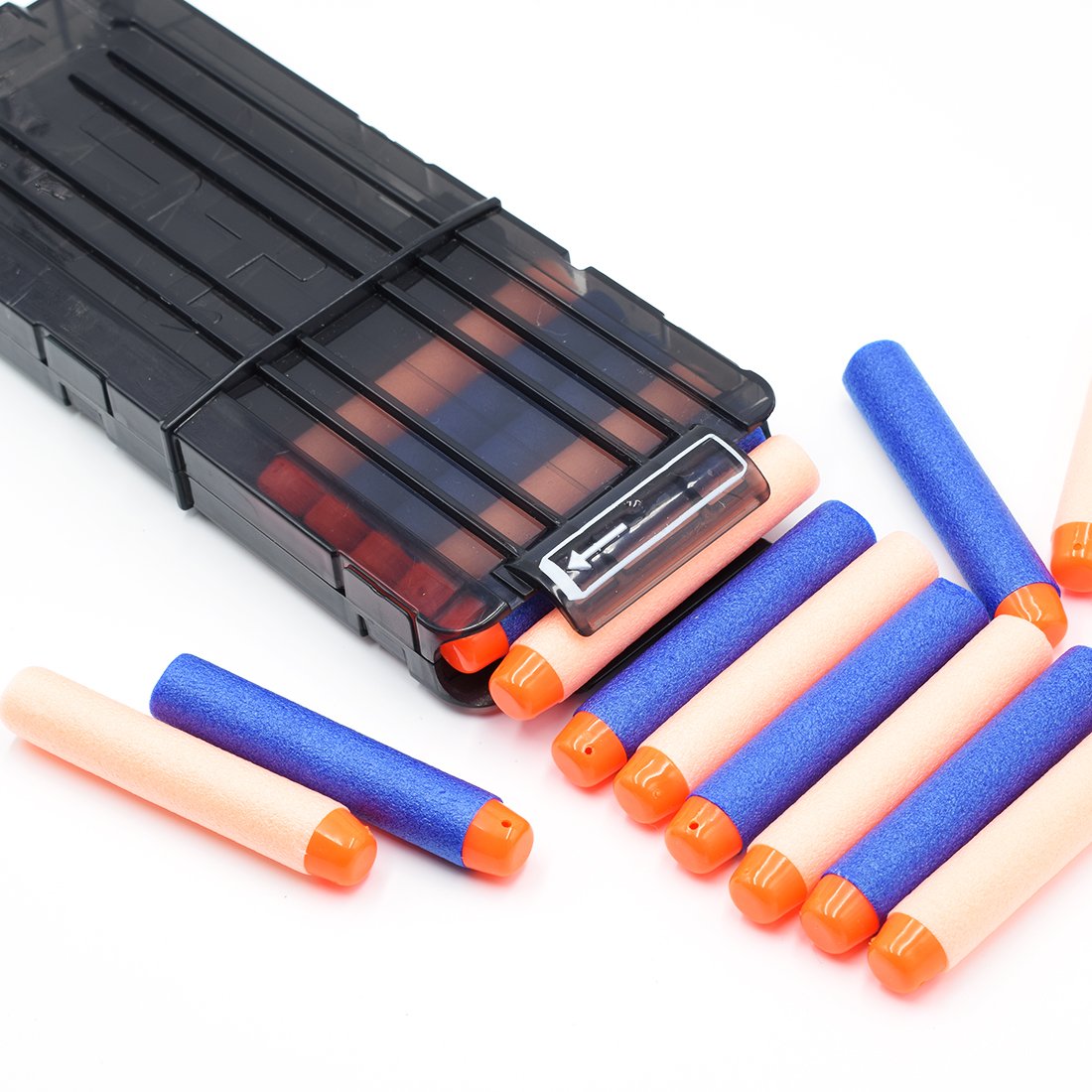 OIMIO Bullet Clips, 4 Pack 12 Darts Quick Reload Clips Magazine Clips for Nerf n-Strike Elite Blaster (Black)