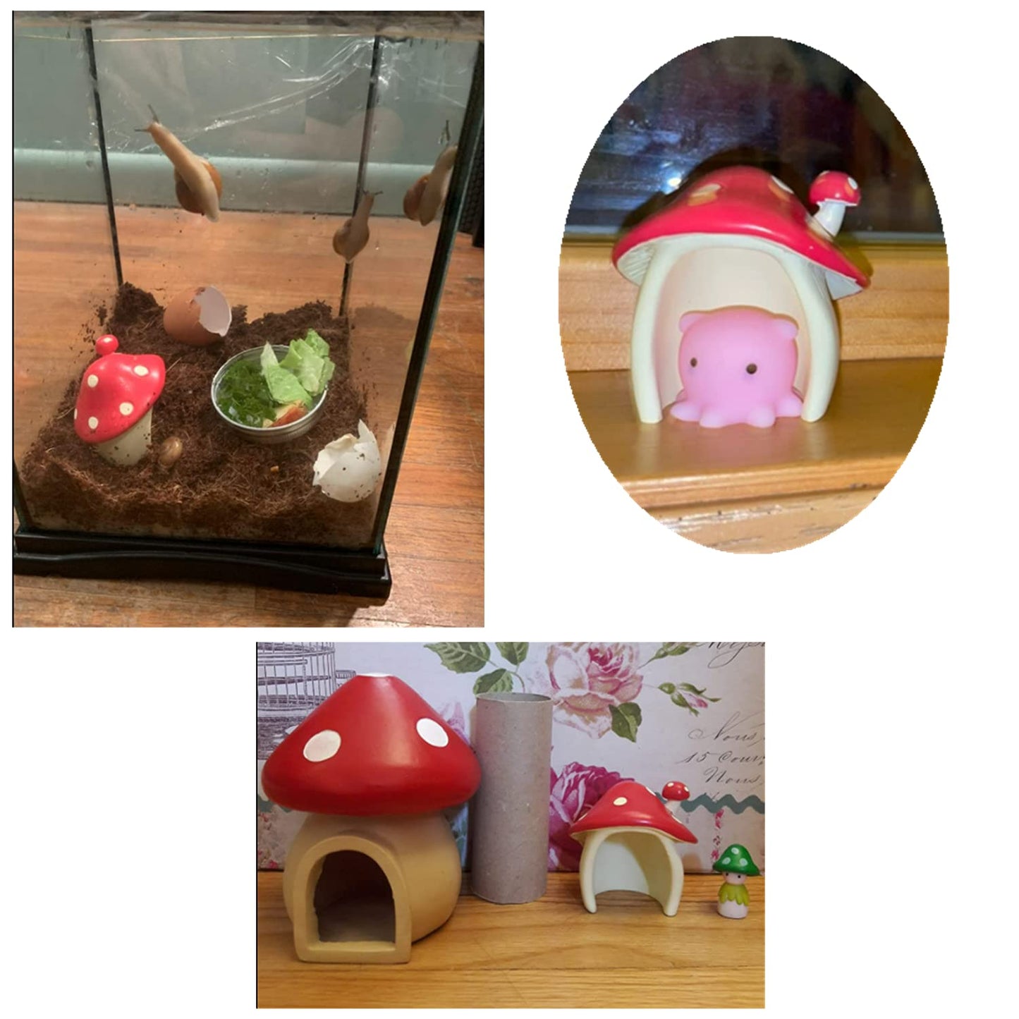 YEYILILINHONG Miniature Mushroom House ? Fairy Garden Resin Ornament Micro Landscape Molds for Tabletop Dollhouse Bonsai Garden Decor