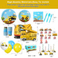 Construction Birthday Party Supplies Set For Boys - 24 Guests - Dump Truck And Tractor Party Decorations, Paper Plates Cups Napkins Straws Balloons