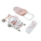 Olivia's Little World Polka Dot Princess Baby Doll 3pc Nursery Set - Crib, High Chair & Stroller, Pink & Gray