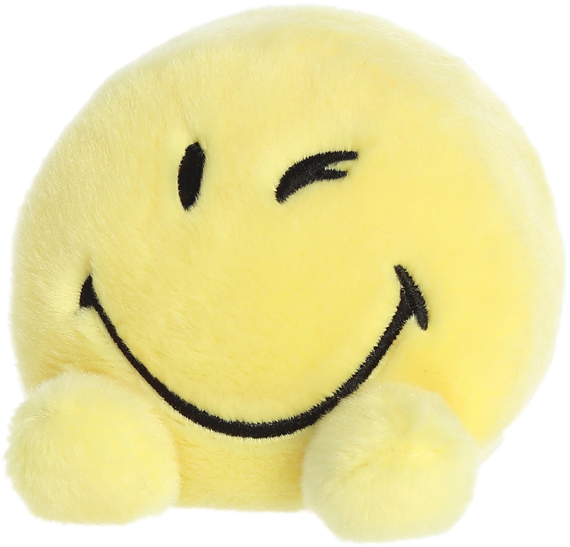 Aurora® Colorful SmileyWorld® Palm Pals™ Wink Stuffed Animal - Eye-Catching Designs - Whimsical Cuteness - Yellow 5 Inches