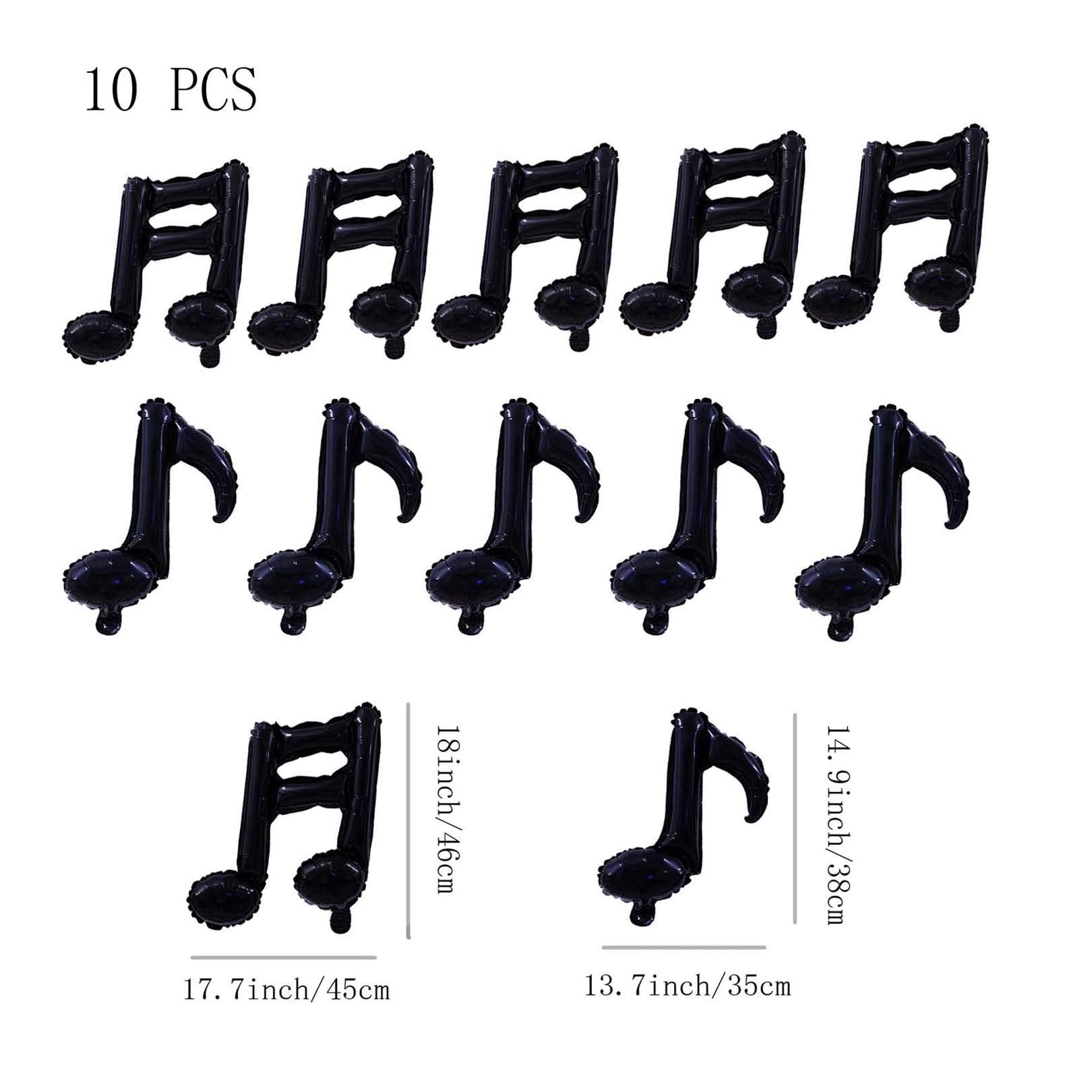 10 Pcs Music Note Black Balloon Mylar Balloons 17 Inch Happy Birthday Balloon Banner Music Balloons Use for birthday,birthday party,baby