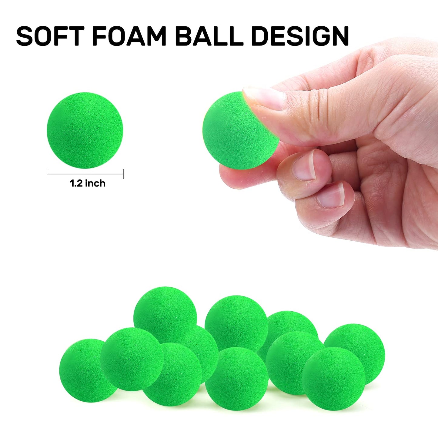 48 Pieces EVA Foam Balls for Power Popper Refill Balls, Air Blaster Balls for Gun, 1.1inch Replacement Bullet Balls Ball Popper Shooter Balls Foam