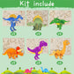 Wood Crafts Dinosaur Cutout Party Decorations Dinosaurs Cards with Dinosaurs DIY Wood Painting Crafts Bulk 24 Set 3D Puzzles Dinosaur Birthday Party