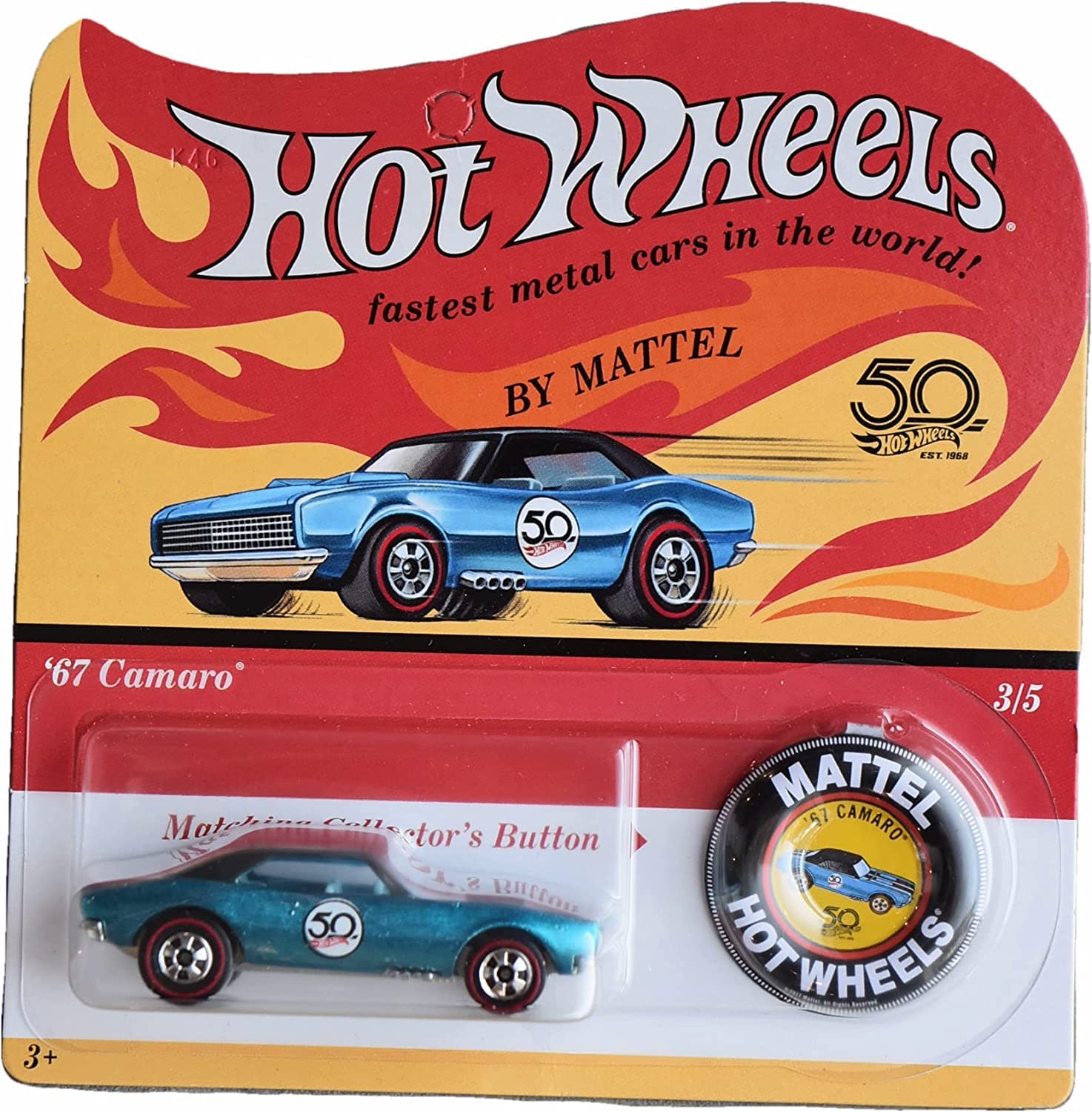 Hot Wheels '67 Camaro - 50th Anniversary Button
