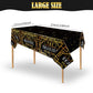 Roaring 1920s Party Plastic Tablecloths - Black & Gold Speakeasy Vintage Flapper Wedding Party Supplies (1 Pack Disposable Table Cover)
