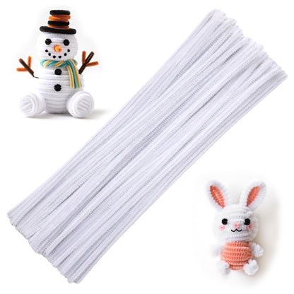 60 PCS White Pipe Cleaners - Bulk Art & Craft Pipe Cleaners Chenille Stem for Creative Home Decoration and Arts Crafts
