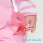 JC Toys | Pink Bear Onesie | Baby Doll Outfit + Hat + Pacifier | | Ages 2+ | Fits Dolls 12"- 14"