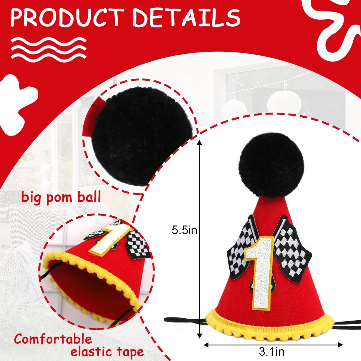 Race Car 1st Birthday Outfit Hat - Racing Car 1st Birthday Decorations