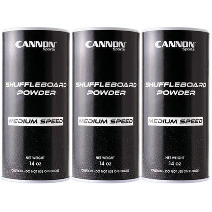 Cannon Sports Shuffleboard Powder - Premium Shuffleboard Wax with Granular Silicone Beads or Corn Meal - 3 Speed Options - Smooth Glide Non-Abrasive