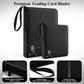 QULUXAO PU Leather Baseball Card Binder 4 Pocket,Holds 400 Cards Double Sided Black Card Binder,50 Removable Sleeves Baseball Cards Binder,3 Ring