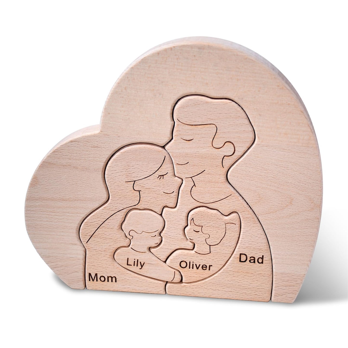 YOOURNEONS Custom Puzzle Personalized Wooden Puzzle with Family Name Personalized Wooden Home Decor Puzzles Gifts for Mom, Dad,Grandparents, Birthday