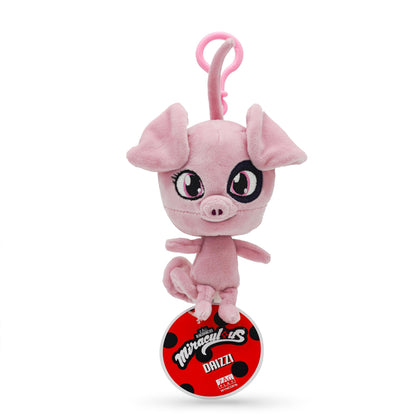 Miraculous Ladybug Kwami 5-inch Lifesize Backpack Keychains - Daizzi The Pig Clip-On Toys - Portable Ladybug and Cat Noir Accessories, Keychain Plush