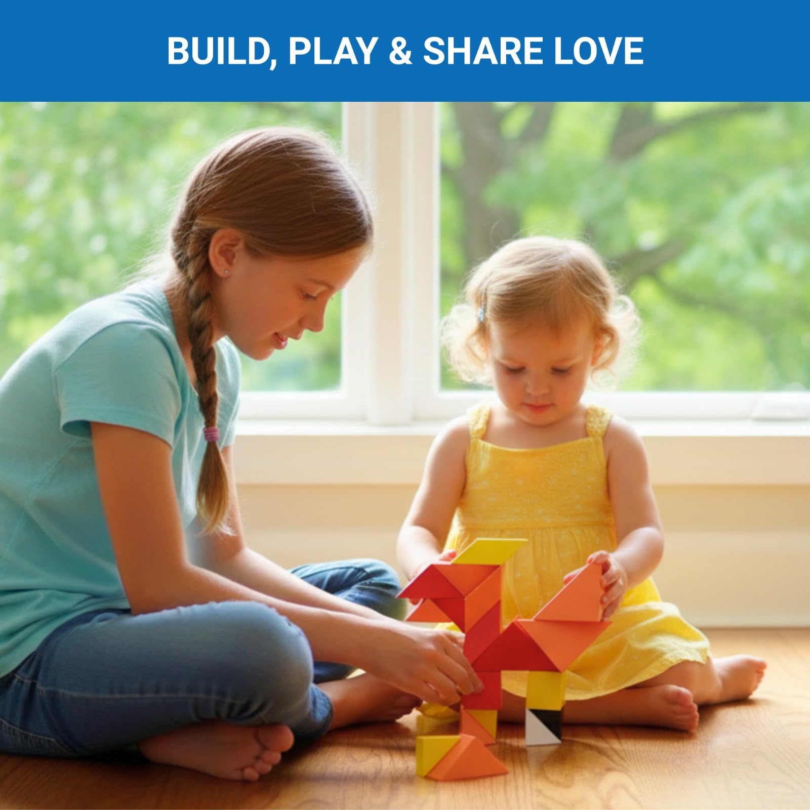 Pickagram Tangram 3D Magnetic Puzzle for Kids (8-12), Adults & Seniors | STEM Certified Fidget Puzzle - Magnetic Pattern Blocks for Cognitive