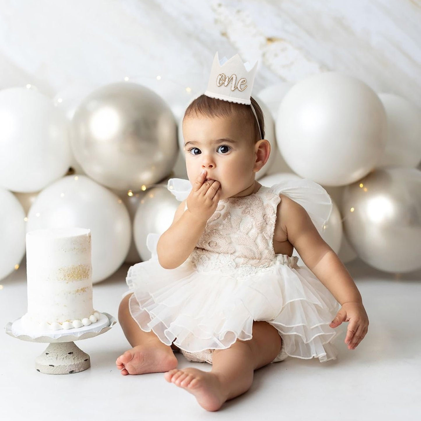 KOJIN 1 St Birthday Crown Hat For Baby - Boho First Birthday Celebration Hat,Natural Boho One Year Of Decorations