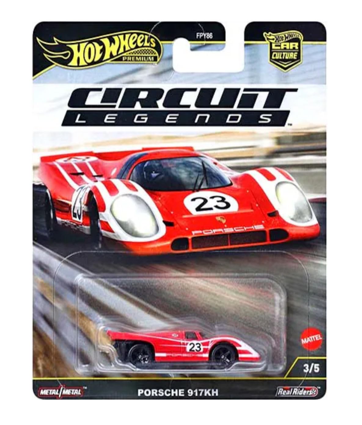 Hot Wheels Circuit Legends Die?Cast Racing Set - Porsche, Ferrari, Ford & Subaru Icons, 1:64 Scale, Ages 3+ (Pack of 5) FPY86-961K