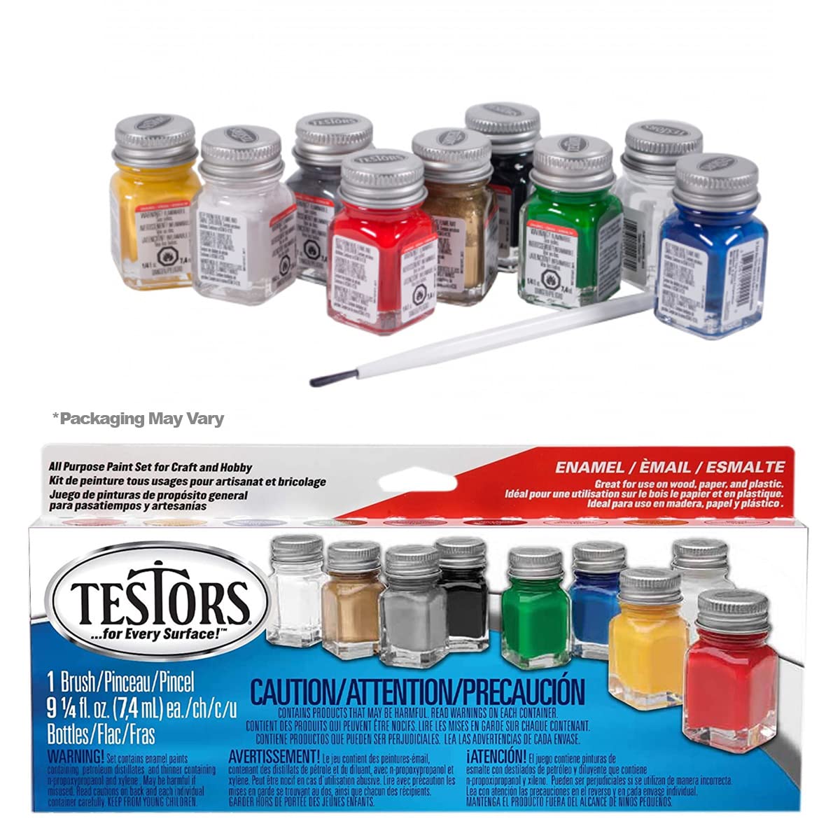 Testors Model Paint and Pixiss Model Accessory Kit - 10 Rich Enamel Paints - Fast Drying - Adheres to Plastic, Paper, Metal - Includes Essential Tools