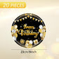 Cekivina 20Pcs Birthday Plates 9 Inch Large Paper Plates Black and Gold Party Tableware Dinner Plate Set, for Boys Girls Women Men Happy Birthday