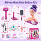 Princess Hair Styling Doll Head Makeup Kit for Girls- Purple & Teal Two-Tone Wavy Hair Salon Set with 20+ Accessories - Makeup & Braiding Playset