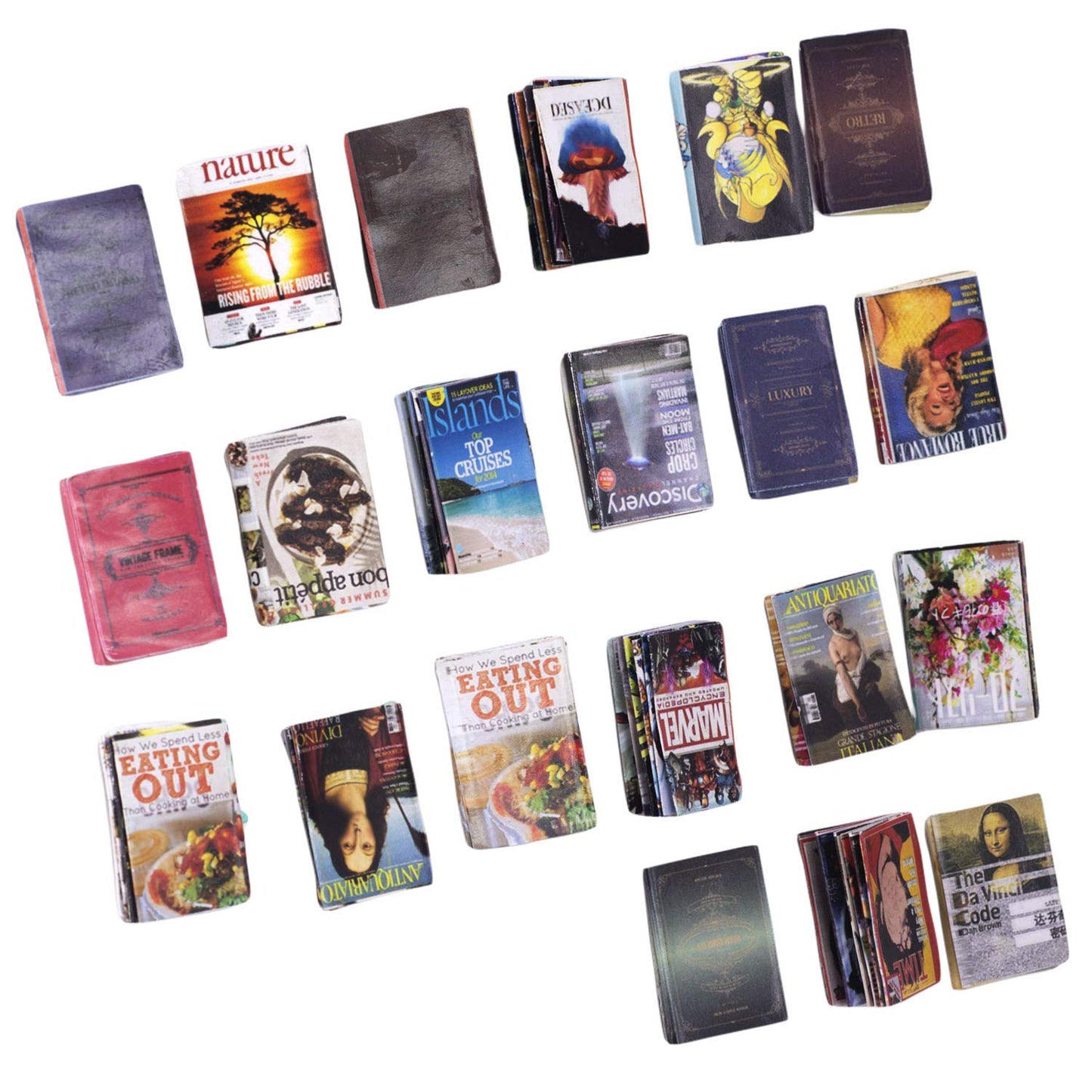 Dollhouse Miniatures Magazine Books Mini Books Mini House Accessories Books Model Dollhouse Accessories 1:12 Scale DIY Puzzle Project Doll House