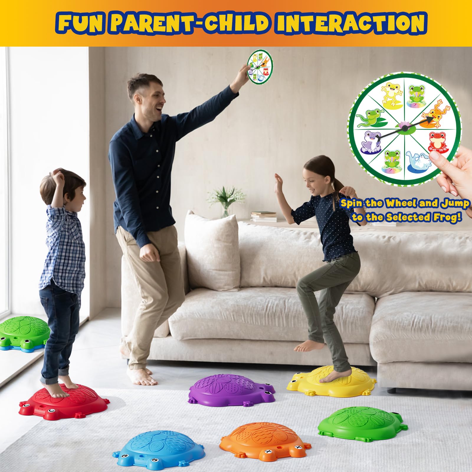 HYES Stepping Stones for Kids, 8PCS Non-Slip Balance Steps Stones