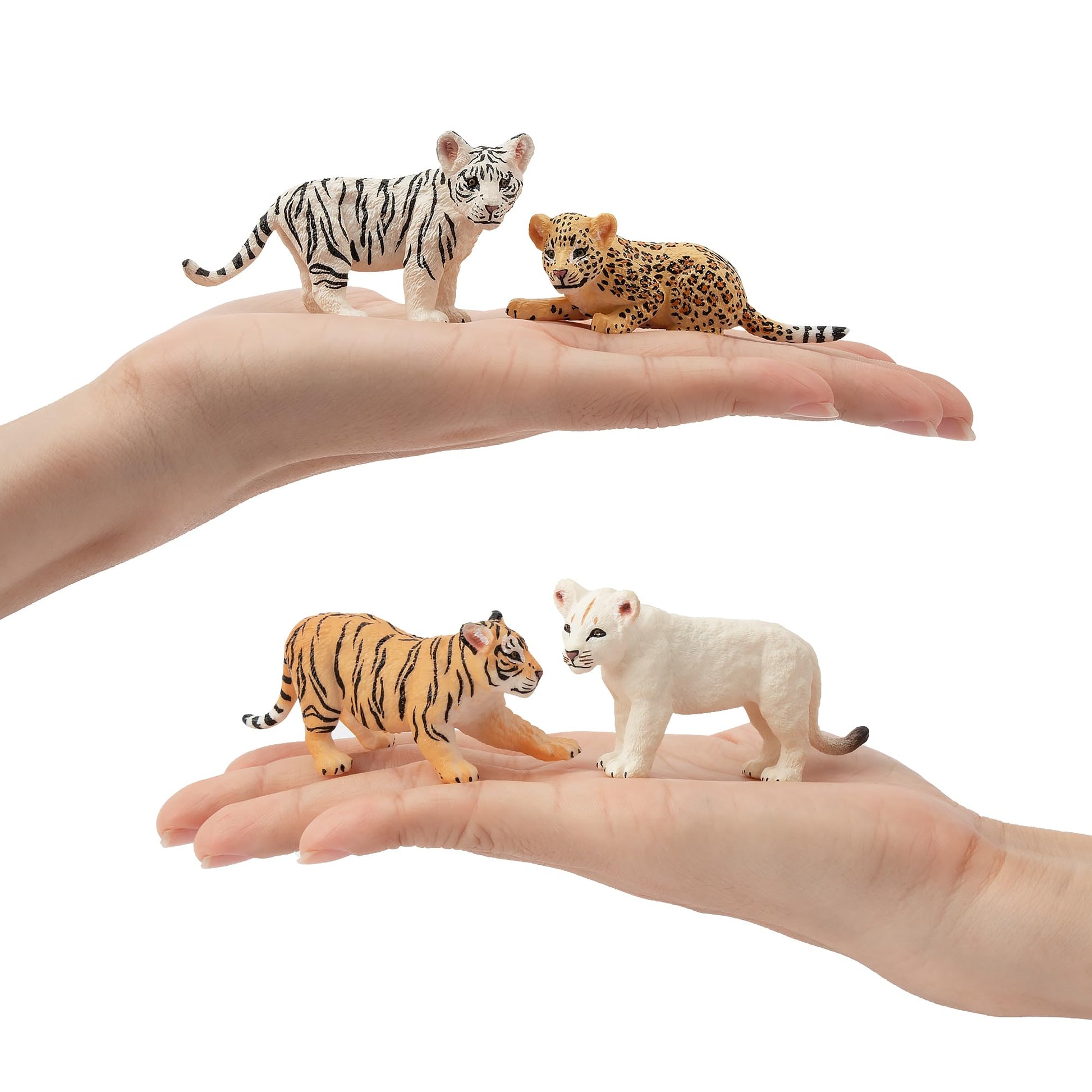 Toymany 12 Safari Animal Figurines, High Emulational Baby Plastic Zoo Animals, Lions Tigers Leopards Figure Toy Set, Easter Eggs Cake Toppers