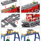 General Jim's Red Diesel Cargo Train Building Blocks Set - 1000+ Piece City Series with Automatic Running System, Railway Tracks, and Truck - L Gauge